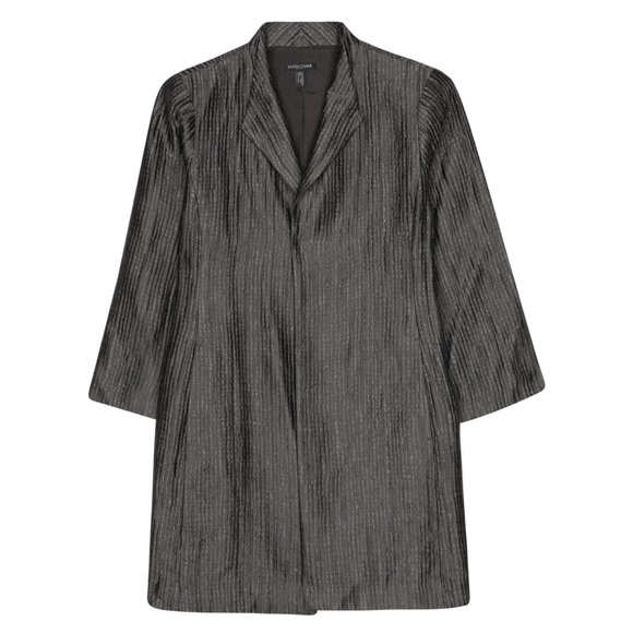 Eileen Fisher Silk Groove Coat in Bark. Size XS - Picture 1 of 10